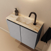 MONDIAZ TURE-DLUX 60cm toiletmeubel Plata. EDEN wastafel Frappe positie midden. Met 1 kraangat. SW1102959