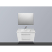 BRAUER Smallline Meuble avec miroir 60x38cm 1 trou pour robinetterie céramique Blanc brillant SW7116