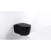 FugaFlow Eccelente Pietra Swirl Ensemble WC suspendu - 36,5x53,0cm - chasse profonde - sans rebord - abattant slim à fermeture douce - noir mat SW1469379