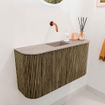 Mondiaz JOYA-DLUX 83.2cm toiletmeubel - ronding links en rechts kleur Dusk - Wastafel FAYE positie Midden Zonder kraangat kleur Saba. SW1426104