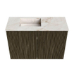 Mondiaz JOYA-DLUX 60cm meuble de salle de bains - couleur Shadow - Vasque FAYE position Gauche Sans trou de robinet couleur Frappe. SW1422699