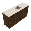 Mondiaz JOYA-DLUX 80cm meuble de toilette - couleur Walnut - Vasque FAYE position Milieu 1 trou de robinet couleur Meli. SW1424415