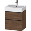 Duravit D-neo Meuble sous vasque 58.4x44.2x62.5cm 2 tiroirs Noyer (foncé) mat SW641006