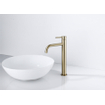 Fortifura Calvi Slim Wastafelkraan - 32cm - verhoogd - opbouw - Geborsteld Messing PVD (Goud) SW720546