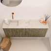 Mondiaz JOYA-DLUX Meuble de salle de bains 100cm - couleur Dusk - Vasque FAYE position Gauche Sans trou de robinet couleur Frappe SW1423085