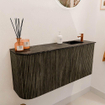 Mondiaz JOYA-DLUX Meuble de salle de bains 91,6cm - arrondi gauche couleur Shadow - Vasque FAYE position Droite 1 trou de robinet couleur Lava SW1422867