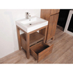 BRAUER Natural Wood Set de meubles 80cm Grey Oak avec lavabo blanc 1 trou pour robinetterie sans miroir SW9152
