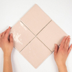 Terravito Viondo carreau mural - 13x13cm - 10mm - Carré - Rose Brillant SW542672