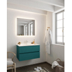 MONDIAZ VICA Ensemble de meuble salle de bain - 80cm - 2 tiroirs - lavabo Cloud central - 1 trou de robinet - solid surface smag SW411218