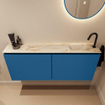 MONDIAZ TURE-DLUX Meuble toilette - 120cm - Jeans - EDEN - vasque Frappe - position droite - 1 trou de robinet SW1102857
