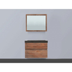 BRAUER Natural Wood badkamermeubelset 80cm hangend model grey oak met wastafel natuursteen Black Spirit 1 kraangat inclusief spiegel SW8950