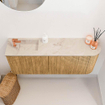 Mondiaz JOYA-DLUX 101.6cm meuble de salle de bains - arrondi droit couleur Oak - Vasque FAYE position Gauche 1 trou de robinet couleur Frappe. SW1421939