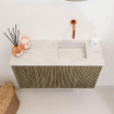 Mondiaz JOYA-DLUX 70cm toiletmeubel - kleur Dusk - Wastafel FAYE positie Rechts Zonder kraangat kleur Ostra. SW1423388