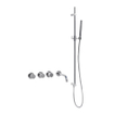 Fortifura Nebbio Ensemble combiné bain - mitigeur thermostatique - barre de douche avec coude mural intégré - flexible de douche métallique - douchette à main barre - bec - chrome SW1237995