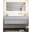 Mondiaz VICA ensemble de meuble de salle de bain - 150cm - cale - 4 tiroirs - lavabo cloud droite - sans trou de robinet - miroir LED - version XL 60cm de haut SW1097855