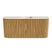 Mondiaz JOYA-DLUX Meuble de salle de bains 93.2cm - arrondis gauche et droite couleur Oak - Vasque FAYE position Milieu Sans trou de robinet couleur Frappe SW1421945