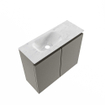 MONDIAZ TURE-DLUX Meuble toilette - 60cm - Smoke - EDEN - vasque Opalo - position gauche - 1 trou de robinet SW1104554