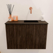 Mondiaz JOYA 60cm toiletmeubel - kleur Walnut - Wastafel FAYE positie Rechts Zonder kraangat kleur Urban. SW1421338