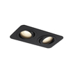QAZQA Alberto Ensemble de spots encastrés - 2 spots - 11x17,5cm - lampe LED claire incluse - IP44 - Rectangulaire - Noir SW1477241