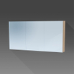 BRAUER Dual Spiegelkast - 140x70x15cm - verlichting - geintegreerd - 3 links- rechtsdraaiende spiegeldeur - MFC - legno calore SW242143