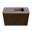 Mondiaz JOYA-DLUX 60cm toiletmeubel - kleur Walnut - Wastafel FAYE positie Rechts 1 kraangat kleur Oza. SW1424564