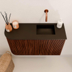 Mondiaz JOYA 71.6cm toiletmeubel - ronding links kleur Ruby - Wastafel FAYE positie Rechts Zonder kraangat kleur Urban. SW1421874