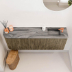 Mondiaz JOYA-DLUX 111.6cm toiletmeubel - ronding links kleur Dusk - Wastafel FAYE positie Rechts 1 kraangat kleur Sombra. SW1426178
