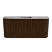 Mondiaz JOYA-DLUX 93.2cm meuble de salle de bains - arrondis gauche et droite couleur Walnut - Vasque FAYE position Milieu Sans trou de robinet couleur Sombra. SW1424773