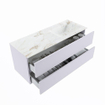 MONDIAZ VICA-DLUX Ensemble meuble de salle de bains - 120cm - sous-meuble cale - 2 tiroirs - lavabo encastré cloud à droite - 1 trou de robinet - version hauteur 60cm - frape SW1089059