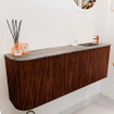 Mondiaz JOYA-DLUX 111.6cm meuble de toilette - arrondi gauche couleur Ruby - Vasque FAYE position Droite 1 trou de robinet couleur Oza. SW1425548