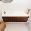 Mondiaz JOYA 101.6cm toiletmeubel - ronding rechts kleur Ruby - Wastafel FAYE positie Links 1 kraangat kleur Talc. SW1421822