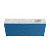 MONDIAZ TURE-DLUX Meuble toilette - 120cm - Jeans - EDEN - vasque Glace - position droite - sans trou de robinet SW1103334