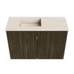 Mondiaz JOYA-DLUX 60cm meuble de salle de bains - couleur Shadow - Vasque FAYE position Gauche Sans trou de robinet couleur Meli. SW1424863