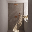 BRAUER Copper Edition Thermostatische Regendouche inbouw - drukknoppen - SET 60 - 30cm hoofddouche - plafondarm - 3 standen handdouche - doucheslang - wandaansluitbocht - koper geborsteld PVD SW925600