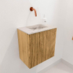 Mondiaz JOYA-DLUX 40cm toiletmeubel - kleur Oak - Wastafel FAYE positie Midden Zonder kraangat kleur Nata. SW1423984
