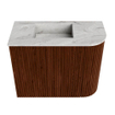 Mondiaz JOYA-DLUX Meuble de salle de bains 51,6cm - arrondi droit couleur Ruby - Vasque FAYE position Gauche 1 trou de robinet couleur Glace SW1423578