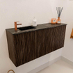 Mondiaz JOYA-DLUX 90cm toiletmeubel - kleur Walnut - Wastafel FAYE positie Links 1 kraangat kleur Lava. SW1422429
