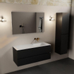 Mondiaz AIVY Ensemble de meuble - 120x45x50cm - 0 trous de robinet - 1 vasque Talc Solid surface - Droite - 2 tiroirs - avec miroir - MDF Urban SW892438