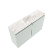 MONDIAZ TURE-DLUX Meuble de toilettes 80cm Greey. EDEN lavabo Frappe position milieu. Sans trou de robinet. SW1102792