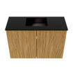 Mondiaz JOYA 60cm toiletmeubel - kleur Oak - Wastafel FAYE positie Midden Zonder kraangat kleur Urban. SW1421187