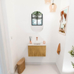 Mondiaz JOYA-DLUX 60cm toiletmeubel - kleur Oak - Wastafel FAYE positie Midden Zonder kraangat kleur Nata. SW1423996