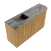 Mondiaz JOYA-DLUX 81.6cm toiletmeubel - ronding rechts kleur Oak - Wastafel FAYE positie Links Zonder kraangat kleur Sombra. SW1424273