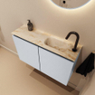 MONDIAZ TURE-DLUX Meuble toilette - 80cm - Clay - EDEN - vasque Frappe - position droite - 1 trou de robinet SW1102690