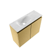 MONDIAZ TURE-DLUX Meuble toilette - 60cm - Oro - EDEN - vasque Opalo - position gauche - sans trou de robinet SW1104467