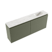 MONDIAZ TURE-DLUX Meuble de toilettes 120 cm Army. Lavabo EDEN Ostra position droite. Sans trou de robinet. SW1104724