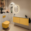 MONDIAZ TURE-DLUX meuble WC 120 cm Ocher. EDEN lavabo Opalo position gauche. Avec 1 trou de robinet. SW1104436