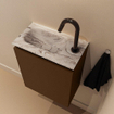 MONDIAZ TURE-DLUX Meuble toilette - 40cm - Rust - EDEN - vasque Glace - position gauche - 1 trou de robinet SW1103472