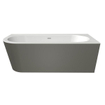 Xenz charley xs baignoire d'angle, droite 165x75 bicolore blanc/ciment avec déversoir à fente. SW381796