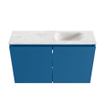 MONDIAZ TURE-DLUX Meuble toilette - 80cm - Jeans - EDEN - vasque Ostra - position droite - 1 trou de robinet SW1104871