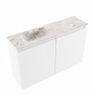 MONDIAZ TURE-DLUX 80cm toiletmeubel Talc. EDEN wastafel Glace positie links. Met 1 kraangat. SW1103098